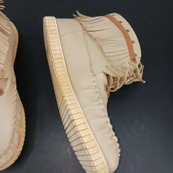 CODE WEST CRAE CRAE WOMENS BEIGE MOCASSIN SLIPPER BOOTIES SIZE 10M - Picture 8 of 12